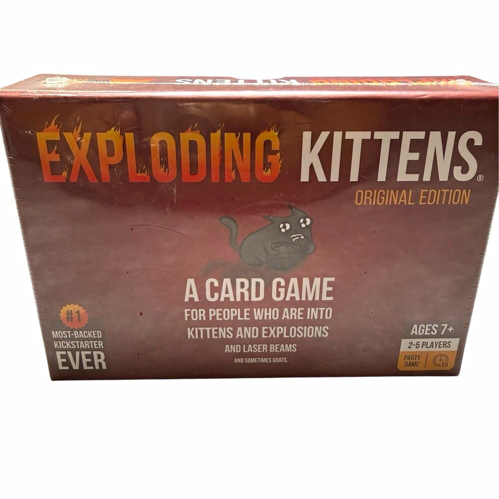 Exploding Kittens Original Edition Card Game, 2-5 Players, Ages 8-11